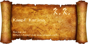 Kampf Karina névjegykártya